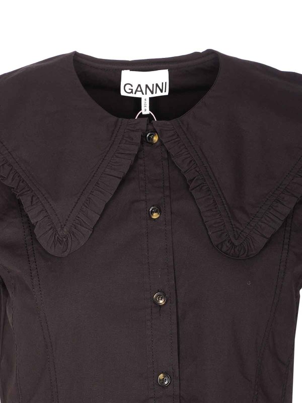 シャツ - 黒 shop online: GANNI