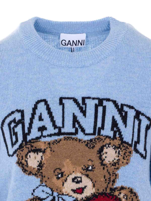 クルーネック - ブルー shop online: GANNI