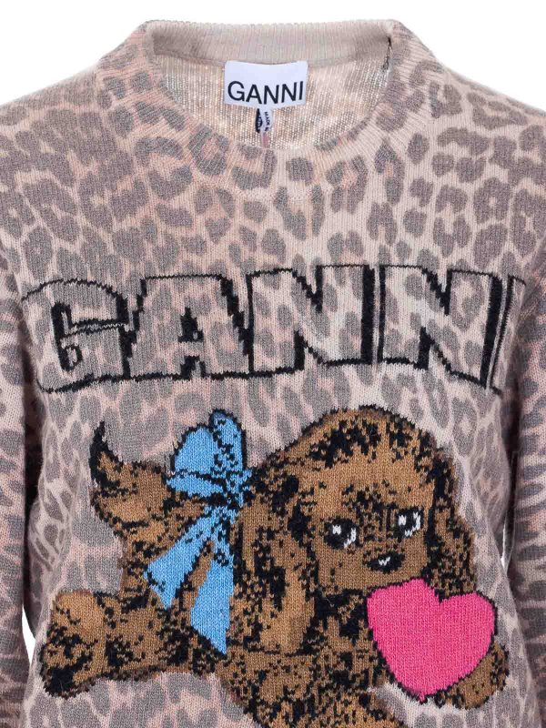 Rundhalspullover - Braun shop online: GANNI