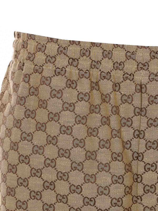 Beige Gg Logo Shorts shop online: GUCCI