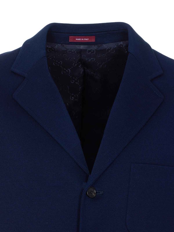 Blue Jacket With Frontal Buttons Closure shop online: GUCCI