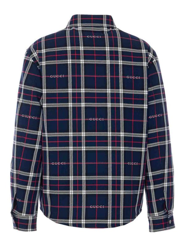 GUCCI: casual jackets online - Blue Jacket With Frontal Buttons Closure