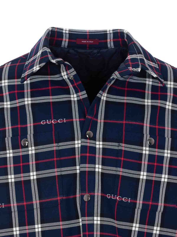 Blue Jacket With Frontal Buttons Closure shop online: GUCCI