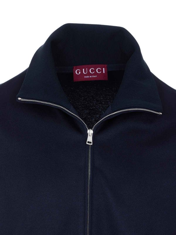 Blue Full Zip Jacket With Zip Closure shop online: GUCCI