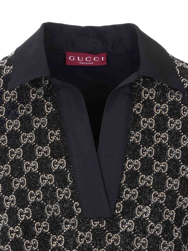 Lame Tweed Wool Embroidered Top shop online: GUCCI