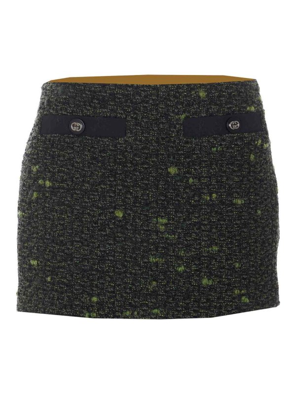 GUCCI: mini skirts - Boucle Wool Mini Skirt