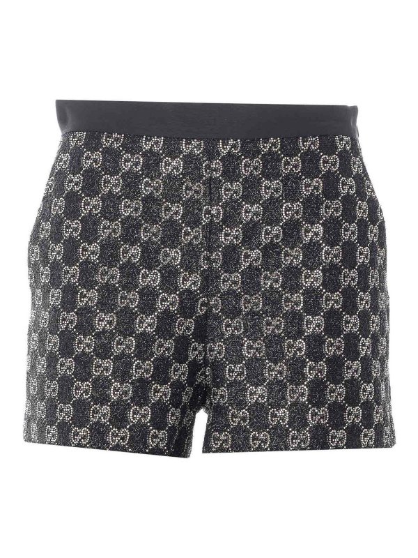 GUCCI: Trousers Shorts - Lame Tweed Wool Embroidered Shorts