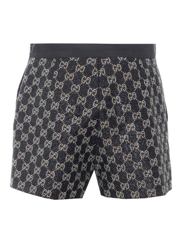 GUCCI: Trousers Shorts online - Lame Tweed Wool Embroidered Shorts