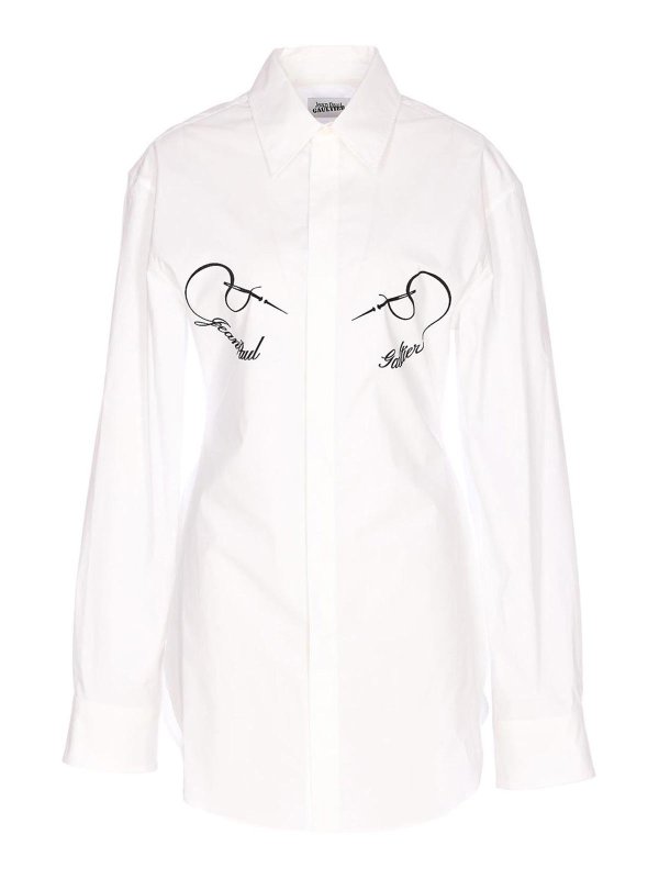 JEAN PAUL GAULTIER: shirts - White Shirt With Frontal Buttons Closure