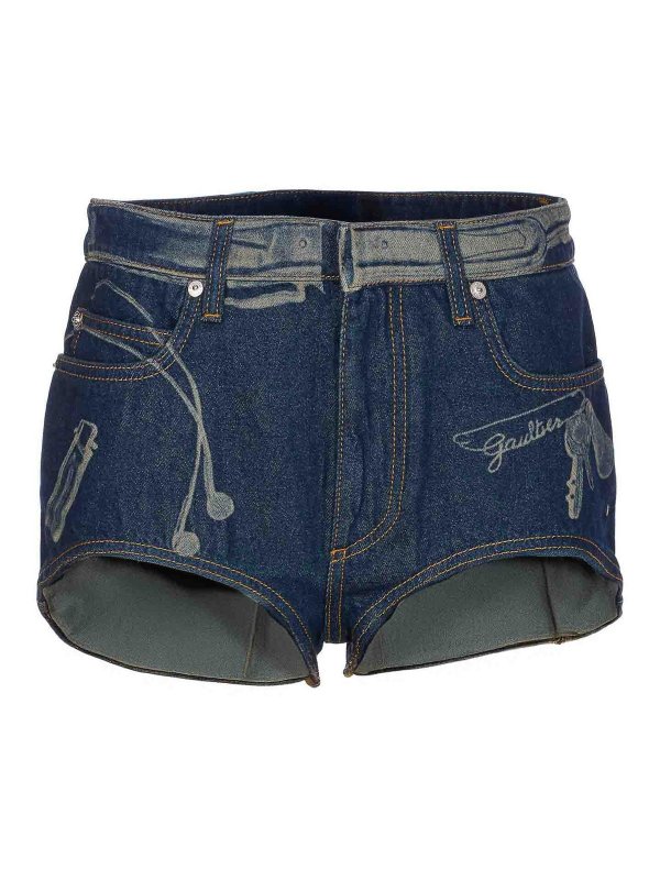 JEAN PAUL GAULTIER: トラウザーショーツ - ショートパンツ - ブルー
