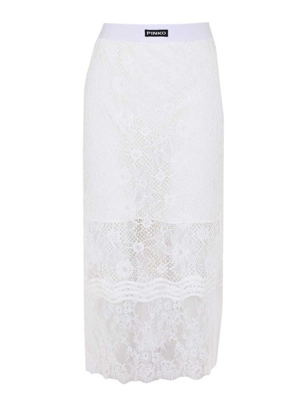 Pinko: Knielange und Midi Röcke - Midirock - Weiß