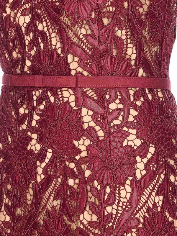 The Best Shops Self Portrait: ニーレングスドレス - 膝丈ドレス - 赤