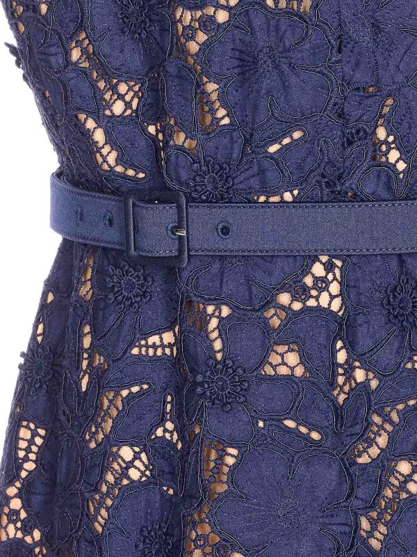 The Best Shops Self Portrait: ニーレングスドレス - 膝丈ドレス - ブルー