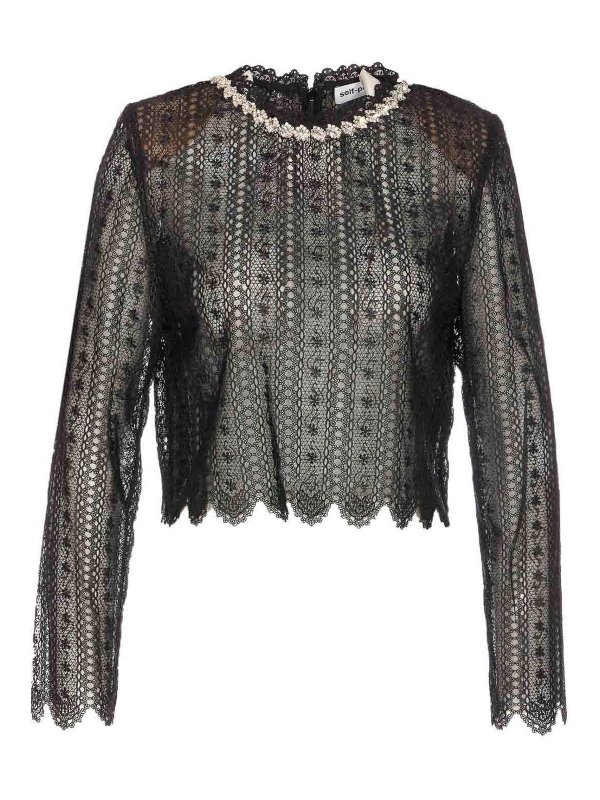 Self Portrait: Tops und Tank Tops - Top - Schwarz