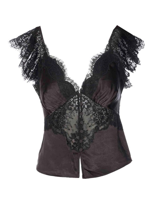 Self Portrait: Tops und Tank Tops - Top - Schwarz