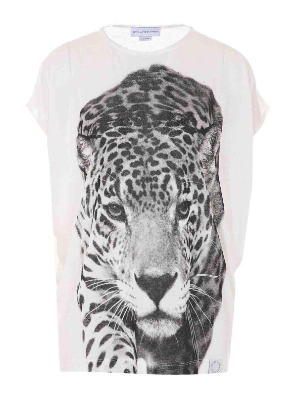 STELLA McCARTNEY: t-shirts - Cream Cloud Leopard T-Shirt