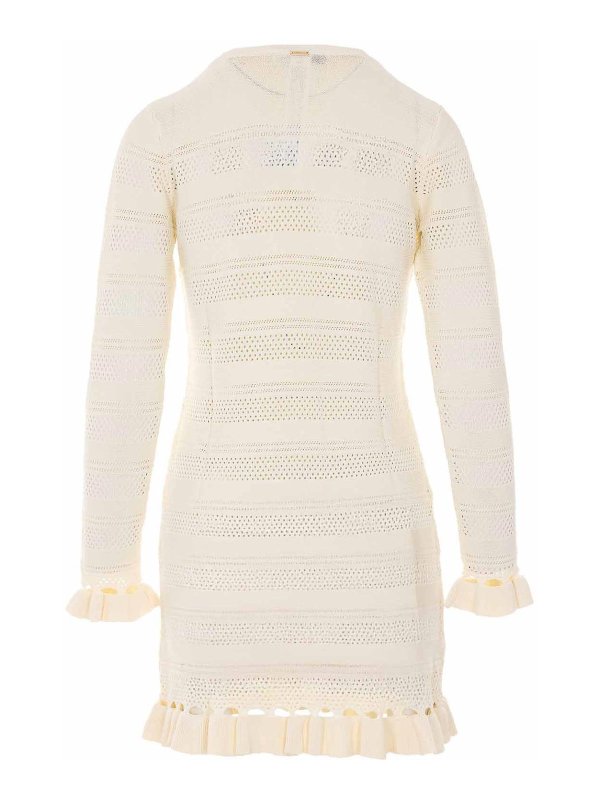 TWINSET: Strickpullover mit Rundhalsausschnitt online - Rundhalspullover - Weiß