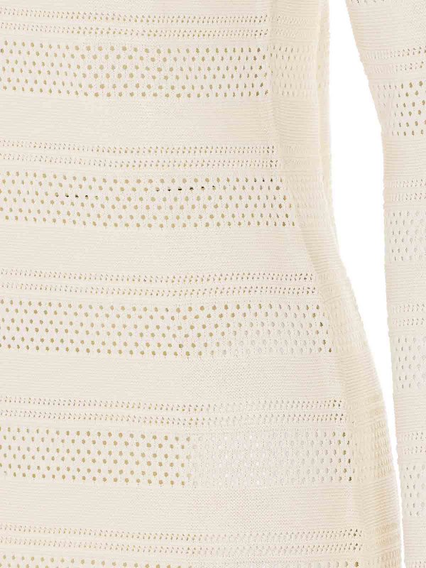 The Best Shops TWINSET: Strickpullover mit Rundhalsausschnitt - Rundhalspullover - Weiß