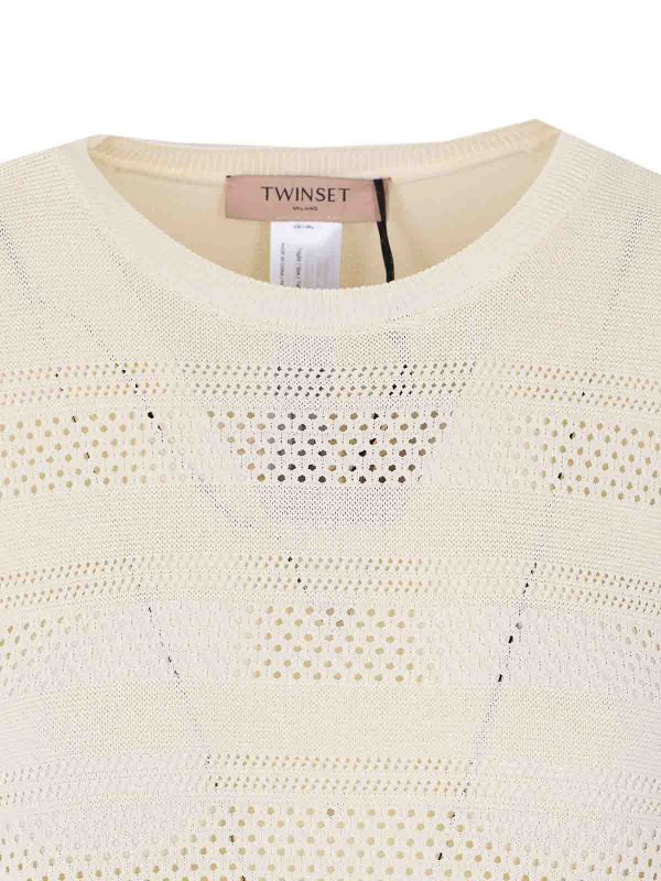 Rundhalspullover - Weiß shop online: TWINSET