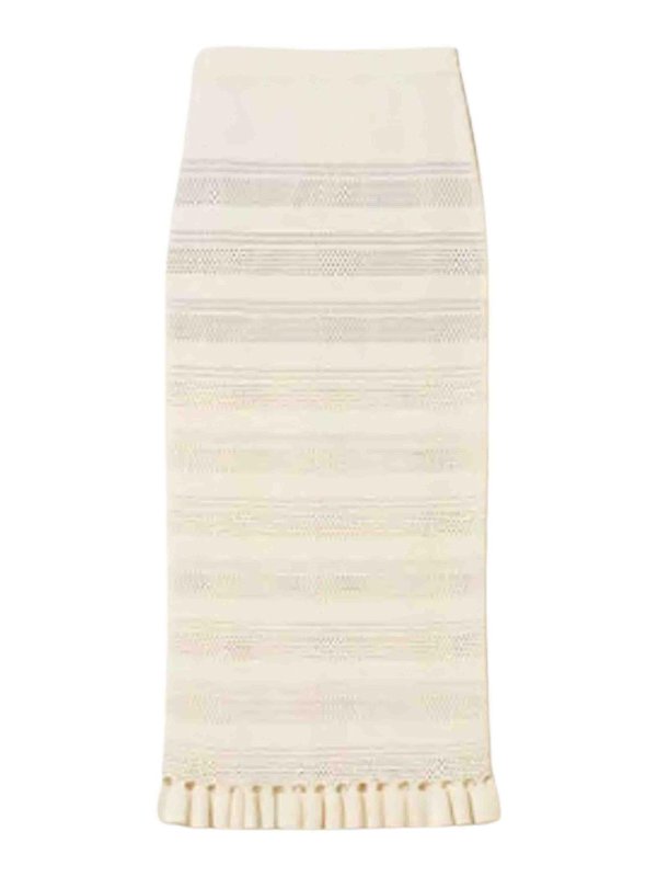 TWINSET: Knielange und Midi Röcke - Midirock - Weiß