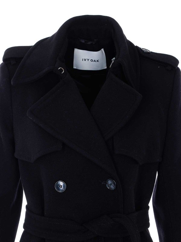 膝丈コート - 黒 shop online: IVY OAK
