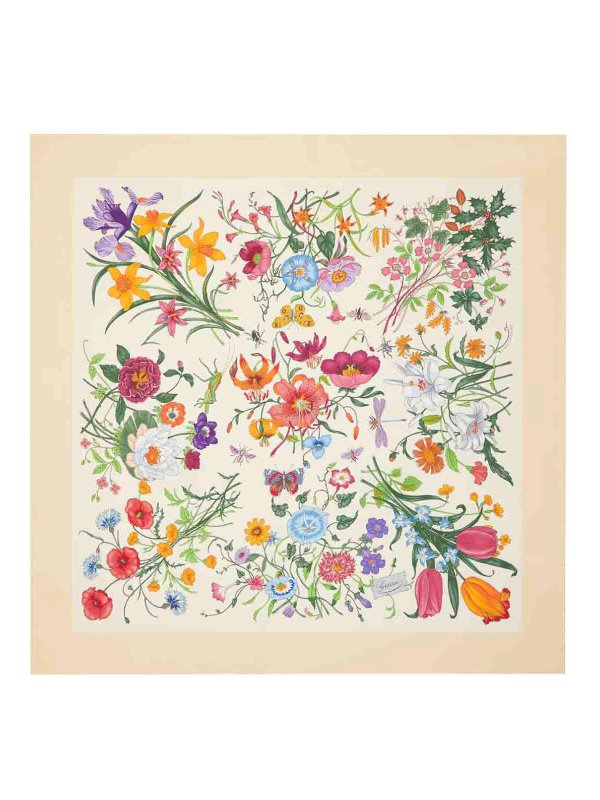 GUCCI: scarves - Printed Silk Twill Carre