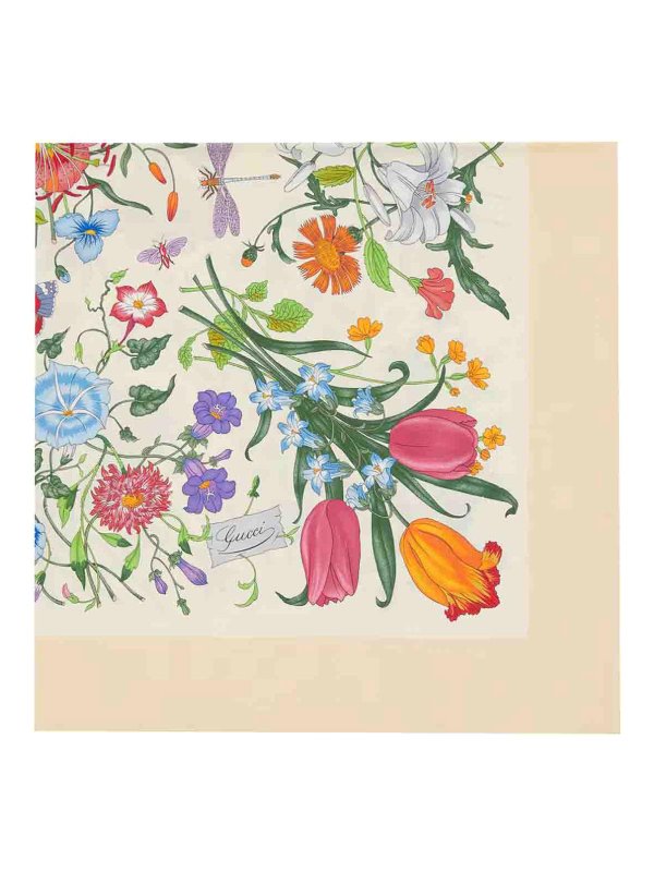 GUCCI: scarves online - Printed Silk Twill Carre