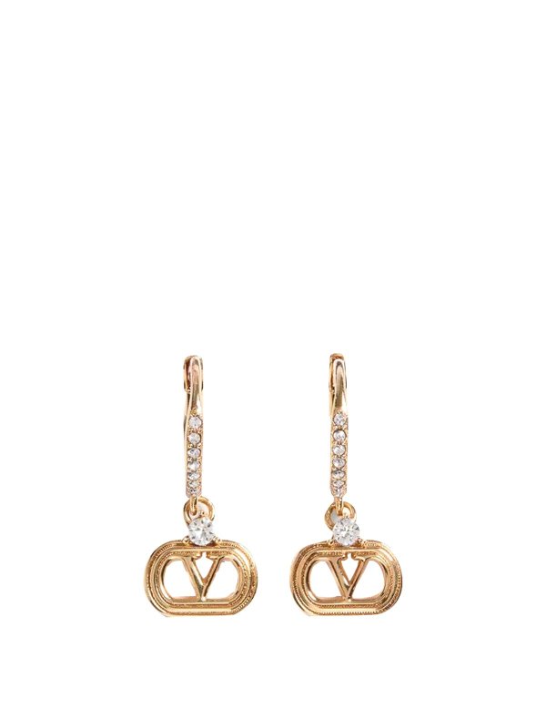 VALENTINO GARAVANI: Earrings - Gold Vlogo Signature Earrings