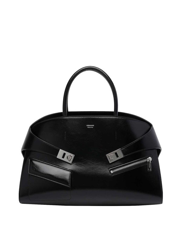 FERRAGAMO: Handtaschen - Shopper - Schwarz