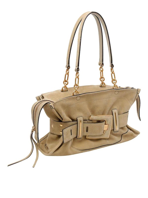 Balmain: Schultertaschen online - Schultertasche - Beige
