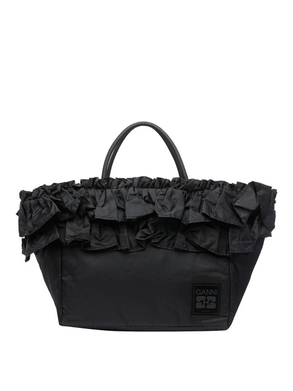 GANNI: トートバッグ - トートバッグ - 黒