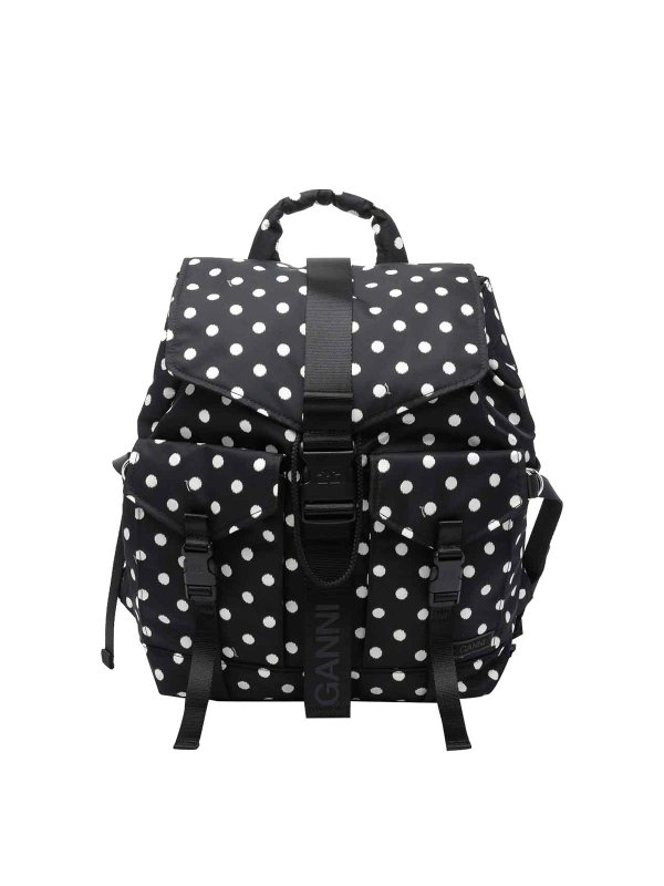 GANNI: backpacks - Dots Re-Tech Backpack