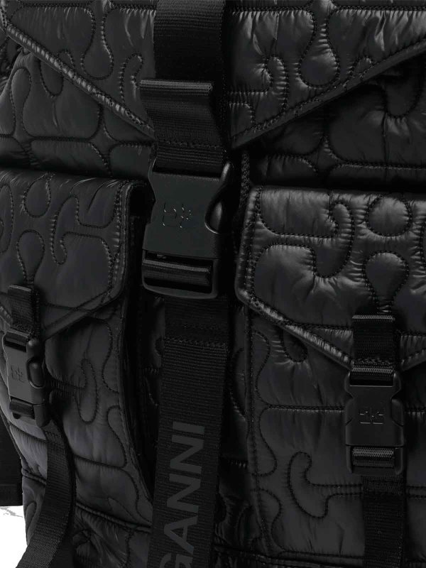Black Re-Tech Quilted Backpack Replica 
online: GANNI