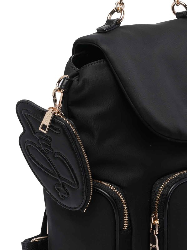Black Logo Backpack shop online: Liu Jo