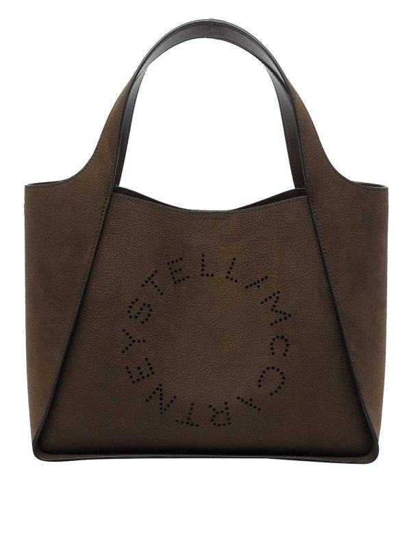 STELLA McCARTNEY: totes bags - Moka Stella Logo Tote Bag
