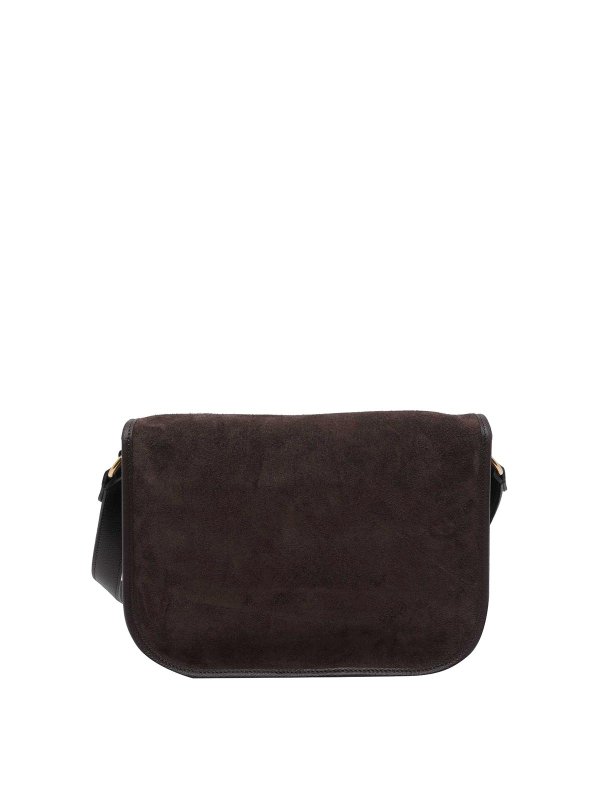 The Best Shops VALENTINO GARAVANI: cross body bags - Dark Brown Suede Antibes Crossbody Bag