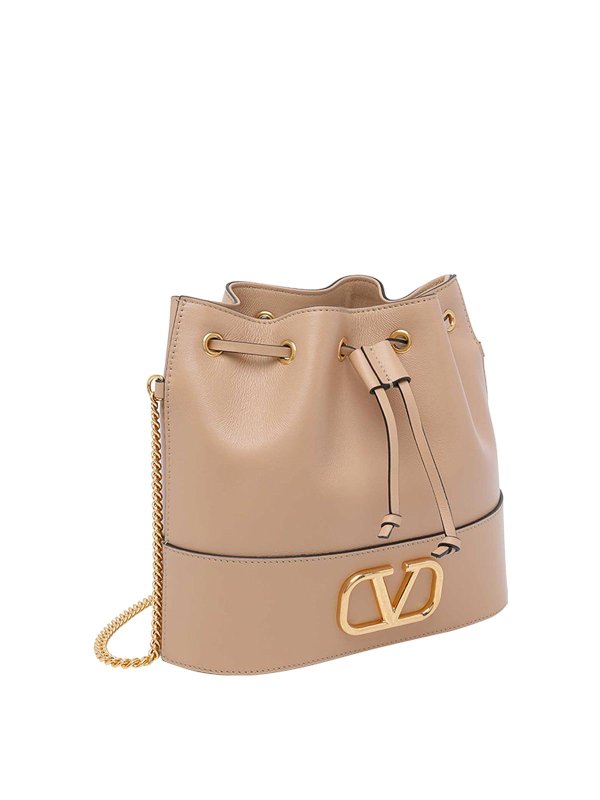 VALENTINO GARAVANI: Bucket bags online - Sand Vlog Signature Chain Bucket Bag