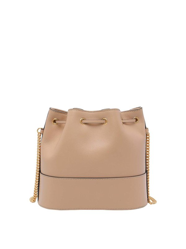 The Best Shops VALENTINO GARAVANI: Bucket bags - Sand Vlog Signature Chain Bucket Bag