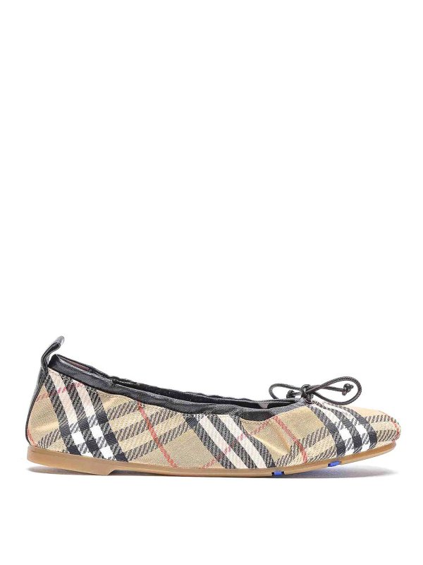 BURBERRY: flat shoes - Beige Check Ballets