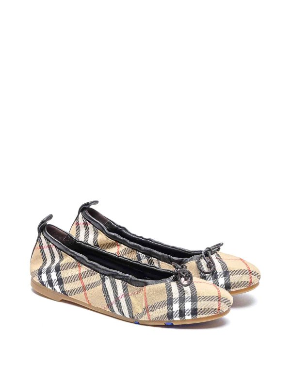 Beige Check Ballets shop online: BURBERRY