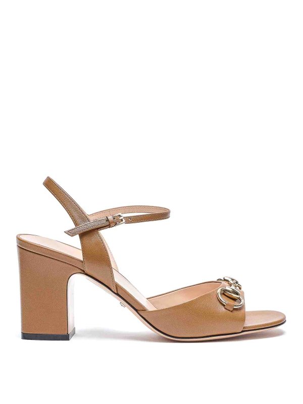 GUCCI: sandals - Brown Horsebit Sandals