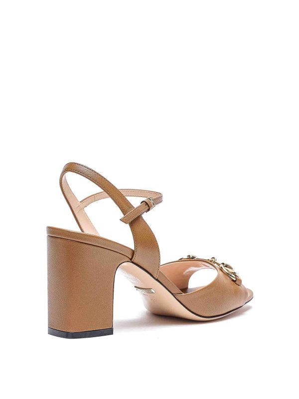 GUCCI: sandals online - Brown Horsebit Sandals