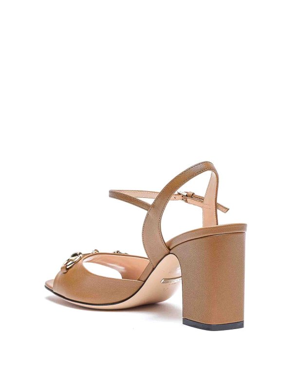The Best Shops GUCCI: sandals - Brown Horsebit Sandals