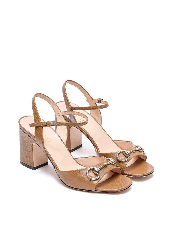 Brown Horsebit Sandals shop online: GUCCI