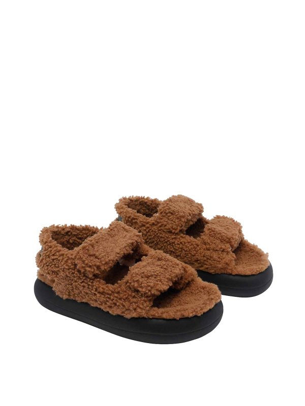 Moon Boot: sandals online - Brown Shearling Sandals