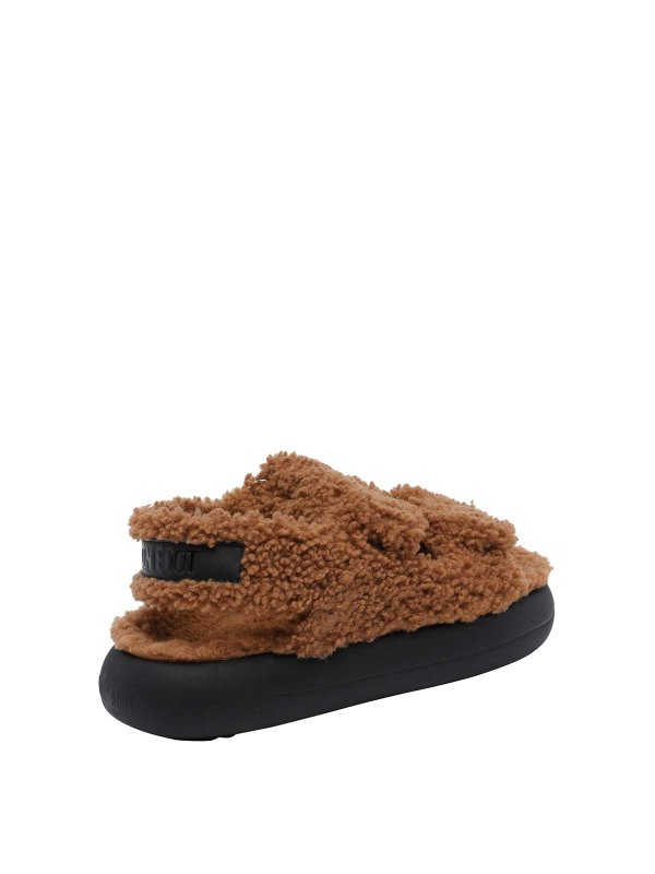 The Best Shops Moon Boot: sandals - Brown Shearling Sandals