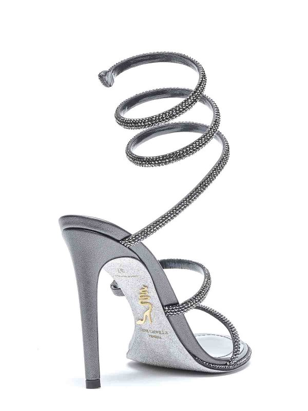 RENE CAOVILLA: sandals online - Dark Grey Leather Sandals