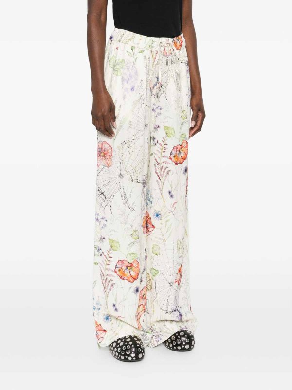 The Best Shops ALEXANDER MCQUEEN: casual trousers - Floral Cotton Trousers