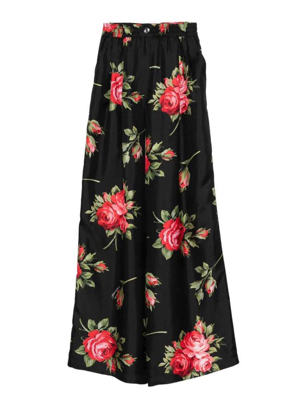 DOLCE & GABBANA: カジュアルトラウザー - カジュアルパンツ - 黒