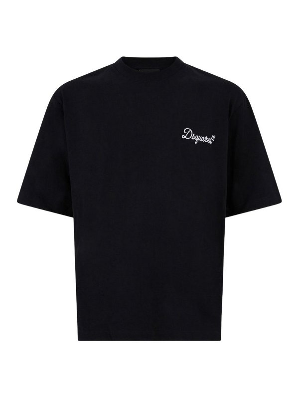 DSQUARED2: t-shirts - Black Cotton T-Shirt